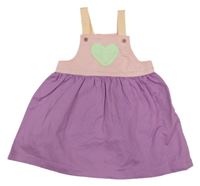 Růžovo-lila rifľové na traké šaty so srdiečkom Topomini