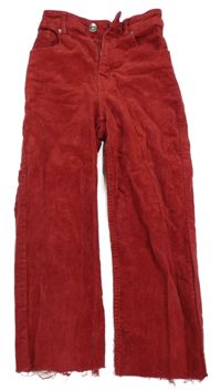 Červené menšestrové crop nohavice H&M