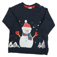 Tmavomodrá mikina so sněhulákem H&M