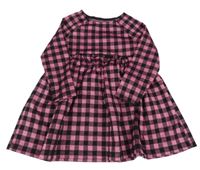 Růžovo-černé kostkované šaty Dunnes Stores