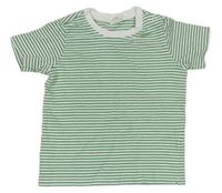 Bielo-zelené pruhované tričko H&M