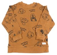 Medová rebrovaná mikina s Mickeym a Donaldem zn. H&M