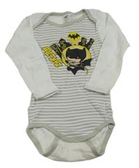 Bílo-šedé pruhované body s Batmanem 