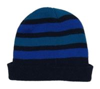 Tmavomodro-modrá pruhovaná čapica