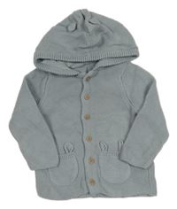 Sivý prepínaci sveter s uškami a kapucňou Tu