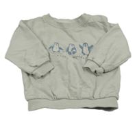 Sivá mikina s tučňáky Reserved