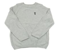 Sivý sveter s výšivkou Next