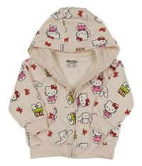 Světlerůžová propínací mikina s Kitty a kapucí 