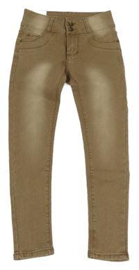 Nové - Hnědé skinny rifle šisovaného vzhledu 