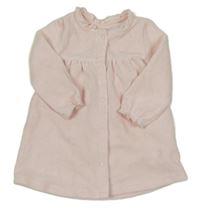 Svetloružové zamatové rebrované prepínaci šaty