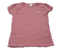 Ružové rebrované tričko s motýlom Topolino