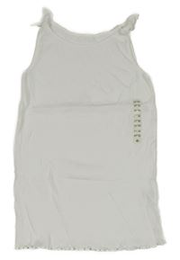 Nové - Biely rebrovaný top s uzly Dunnes