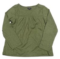 Khaki melírované tričko s čipkou Kiabi