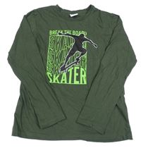 Khaki tričko so skejťákem Y.F.K.