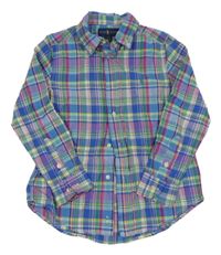 Modro-zeleno-fialová kostkovaná košile Ralph Lauren