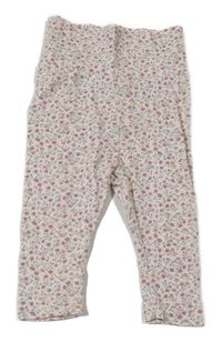 Biele kvetované tepláky H&M