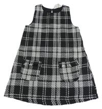 Čierno-biele kockované pletené šaty H&M