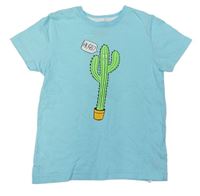 Tyrkysové tričko s kaktusom Primark