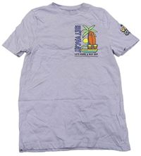 Svetlofialové tričko so surfom F&F