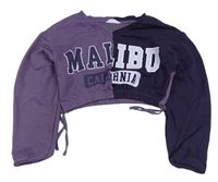 Lilkovo-fialová crop mikina s nápisom Matalan
