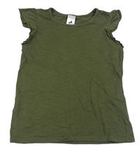Khaki tričko s volánikmi C&A