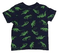 Tmavomodré tričko s dinosaurami Primark
