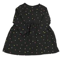 Tmavosivé srdiečkované bavlnené šaty H&M
