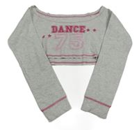 Sivé crop tričko s nápisom a číslom Yd.