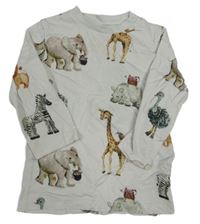 Biele tričko so zvieratkami zn. Next