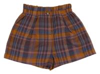 Medovo-fialovo-modré kostkované kraťasy Next 