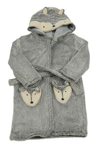 Sivý chlpatý župan s kapucí - jezevec George