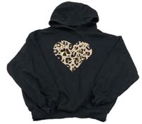 Čierna mikina so srdiečkom a kapucňou George
