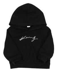 Černá mikina s nápisem a kapucí Shein