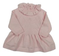 Světlerůžové vzorované svetrové šaty s límečkem Little Nutmeg