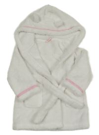 Bílý chlupatý župan s kapucí