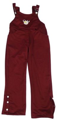 Karmínové teplákové lacláče s medvídkem 