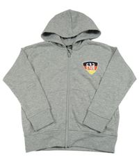 Sivá prepínaci mikina s nápisom a kapucňou Crivit