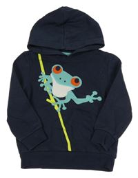 Tmavomodrá mikina se žabičkou a kapucí C&A