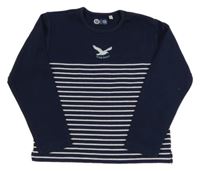 Tmavomodro-biela pruhovaná mikina s rackem C&A