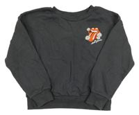 Tmavošedá oversize mikina Rolling Stones Primark