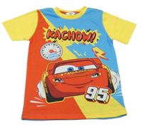 Žluto-modro-červené tričko s McQueenem 