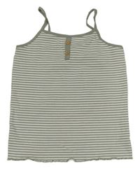 Šedo-bílý proužkovaný top TU 