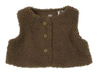 Hnedá huňatá podšitá vesta F&F