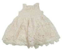 Pudrové organzové šaty s kvetmi Yd.