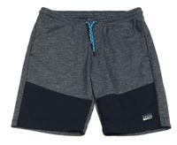 Tmavomodré melírované teplákové kraťasy Jack Jones vel. 176