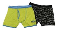 2x Čierne vzorované + limetkové boxerky