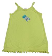 Nové - Neónově žltý top s bambulkami Matalan