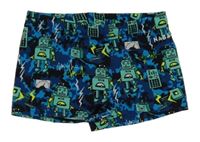 Tmavomodré nohavičkové plavky s roboty Nabaiji 