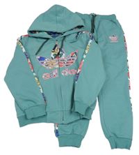 2set - Mátová propínací mikina kapucí + tepláky s logem Adidas