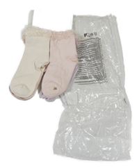 Nové - 4x - Béžové + smetanové + lila + světlerůžové ponožky se síťovinou H&M vel. 25-27